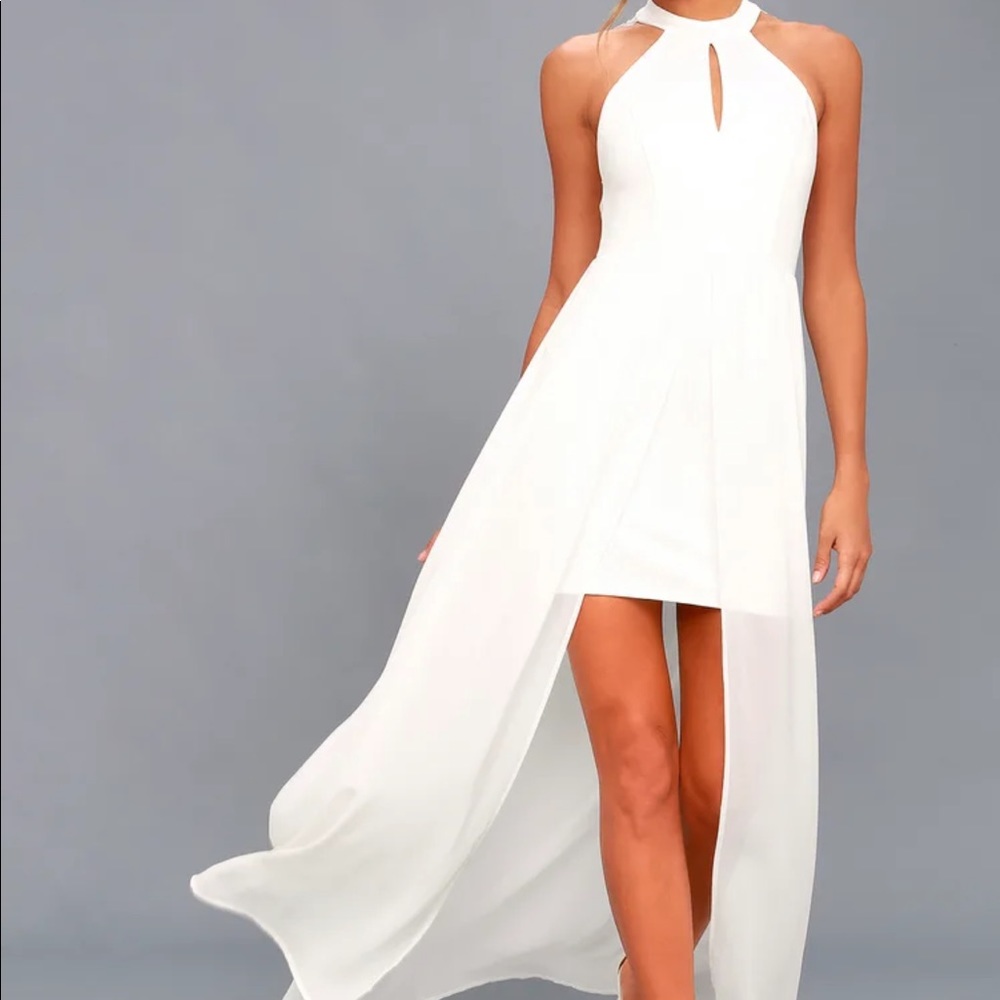 Lulus My Beloved White Lace Maxi Dress - M